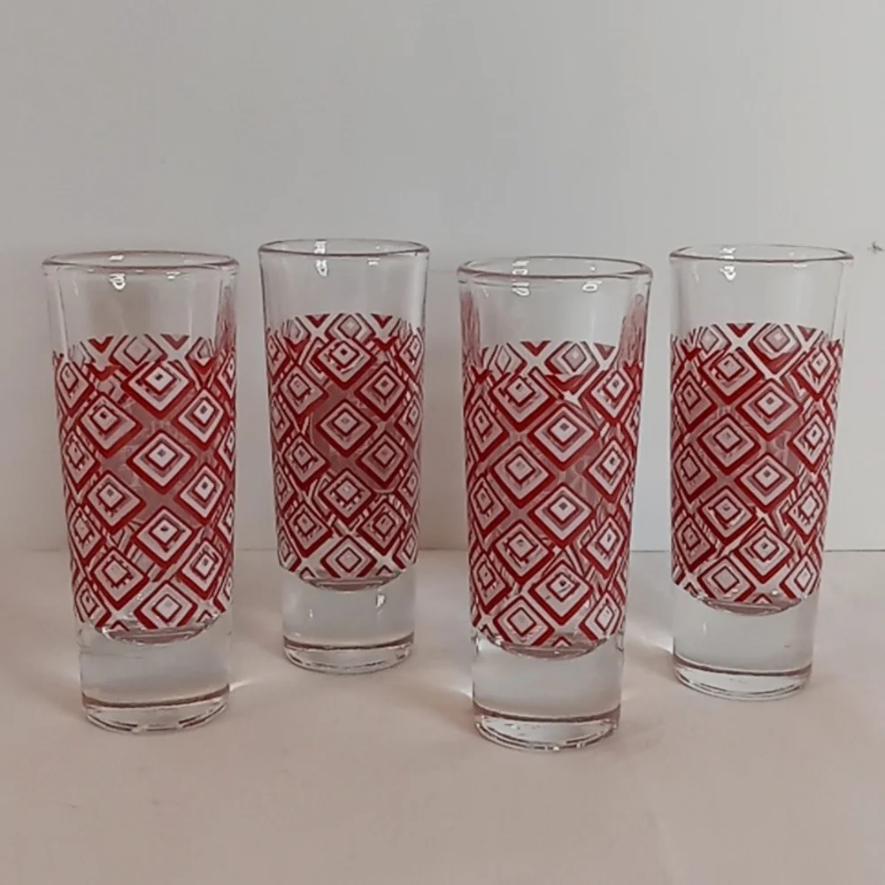 Tequila Rose Mechandise Novelty Collectible Tall Shooter Shot Glasses Set Of 4